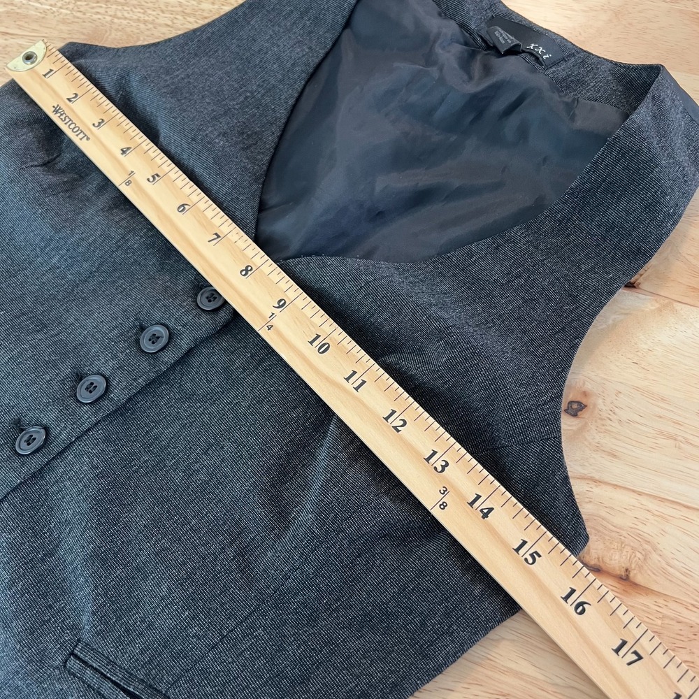 Y2K Forever 21 Office Siren Vest Size S Button Up Fitted Academia Gray Career - Picture 6 of 8